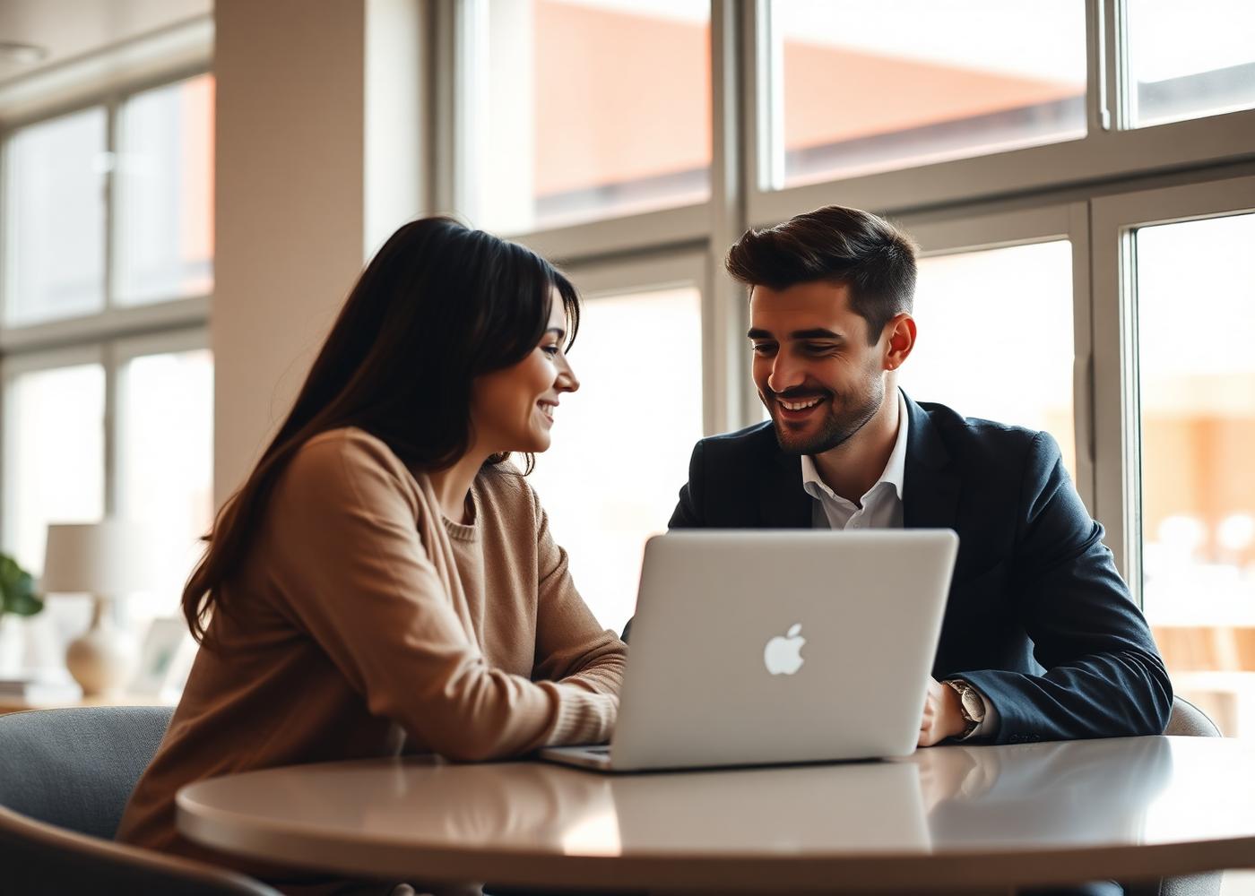 A Perth couple sitting with Mool Bhargava at his office table, reviewing home loan options